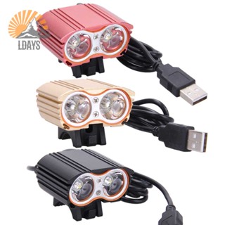 Cod ไฟหน้าจักรยาน LED 8000LM USB 2XCREE XM-L T6