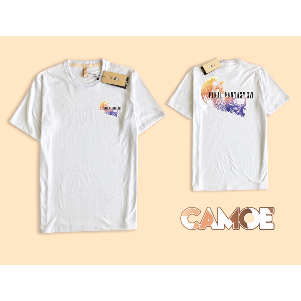 เสื้อยืดหน้าและหลัง Final Fantasy XVI FF 16 Logo