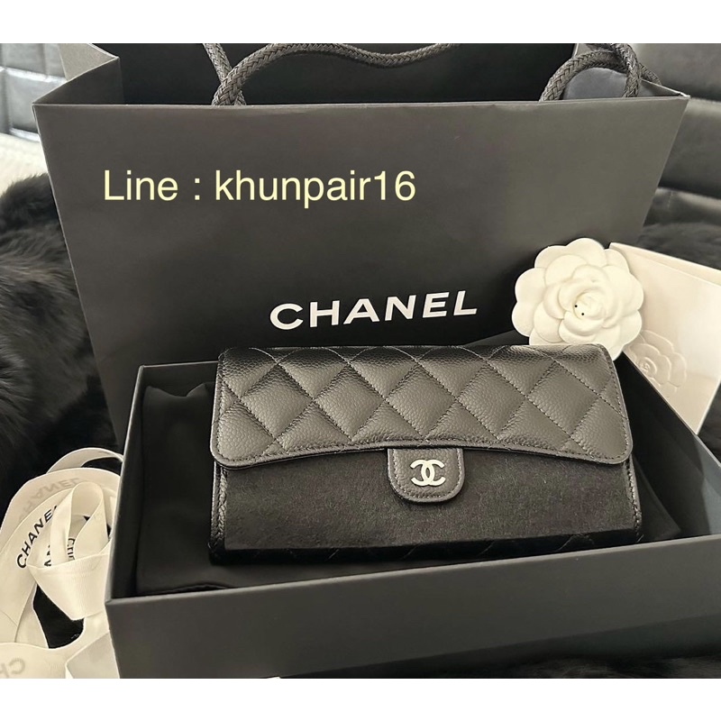NEW Chanel classic long wallet caviar