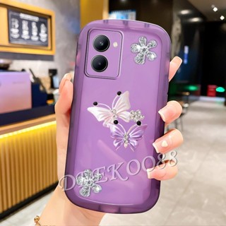 เคสโทรศัพท์มือถือ กันกระแทก ลายผีเสื้อน่ารัก 3D สีม่วง สีชมพู สําหรับ Realme C30S C30 C31 C33 C35 10 9i Narzo 50i 50A Prime 50 5G 4G RealmeC33 Realme10