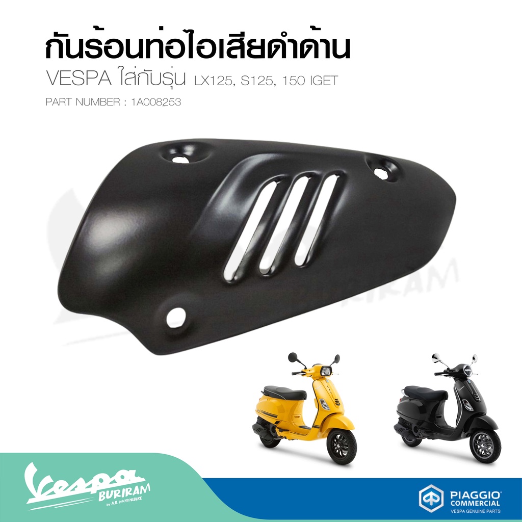 กันร้อนท่อไอเสียดำด้านLX125, S125, 150 IGET