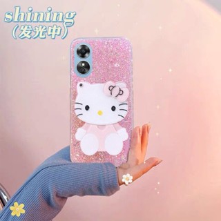 ใหม่ พร้อมส่ง เคสโทรศัพท์มือถือนิ่ม ปิดด้านหลัง ปิดด้านหลัง ลายกลิตเตอร์เพชร พร้อมขาตั้งกระจก KT สําหรับ OPPO A78 5G Reno8 T 4G 5G 2023 A785G