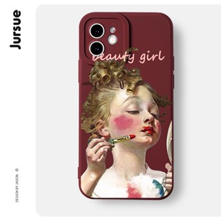 JURSUE เคสไอโฟน เคสซิลิโคนนุ่มกันกระแทกการ์ตูนน่ารักตลก เคสโทรศัพท์ Compatible for iPhone 14 13 12 11 Pro Max SE 2020 X XR XS 8 7 6 6S Plus พลัส XYH938