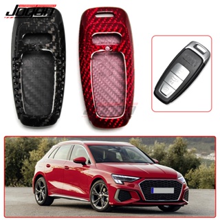 For Audi A3 S3 RS3 8Y A6 S6 RS6 C8 Q8 SQ8 RSQ8 A7 S7 RS7 4K A8 S8 4N Q7 SQ7 Carbon Fiber Remote Fold Key Case Shell Cove