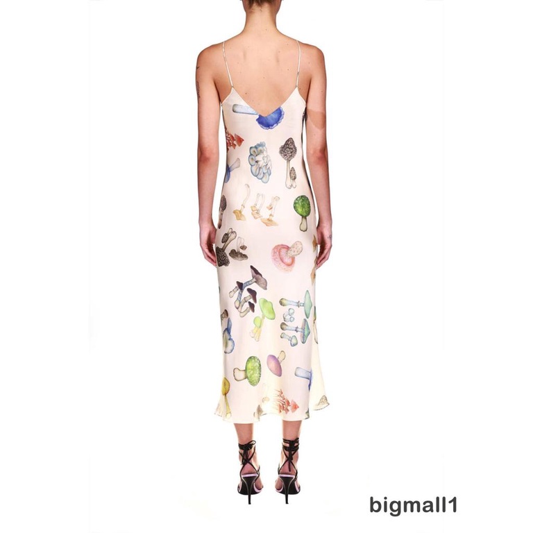 z4lbrri253BIGMALL-Women´s Summer Midi Dress, Sleeveless Spaghetti Strap V Neck Mushroom Print Long Dress #3