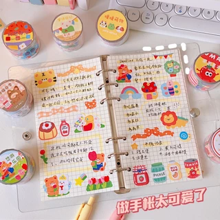 เทปสติ๊กเกอร์ไดคัทน่ารักมาก! สีสันสดใส! ลายการ์ตูน ตกแต่งสมุด ไดอารี่