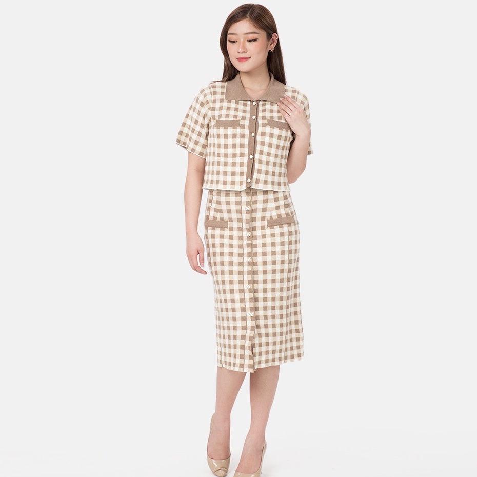 MKY CLOTHING SET BLOUSE AND SMALL PLAID SKIRT