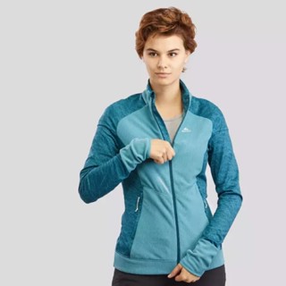 เสื้อแจ็คเก็ตกันหนาว ผ้าฟลีซสำหรับผู้หญิง รุ่น MH520 (สีฟ้า Turquoise) QUECHUA