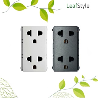 เต้ารับคู่  เต้ารับเดี่ยว มีม่านนิรภัย ฟิลิปส์ รุ่นลีฟ LeafStyle D  PHILIPS(สามารถใช้ร่วมกับทั่วได้) WEHUG CHANG PANAได้