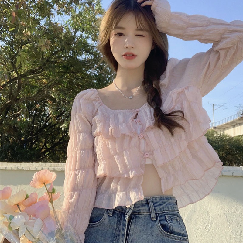 เสื้อชีฟองแขนยาวสายหวาน ใส่ได้ทุกโอกาศ