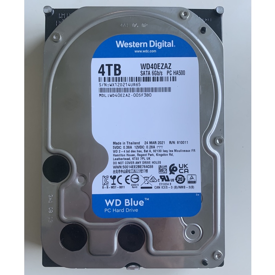 WD Blue ขนาด 4 TB (WD40EZAZ) Harddisk (HDD) Western Digital (WD) ตัวแรง ! มือสอง จัดส่งฟรี !! 🔥