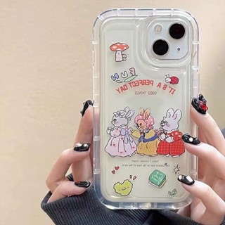 เคสโทรศัพท์มือถือ ซิลิโคนนิ่ม TPU ใส กันกระแทก ลายกระต่ายน่ารัก สําหรับ IPhone 14 12 13 11 Pro Max 6 6S 7 8 Plus X XS XR