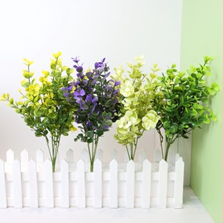 【AG】Artificial Plant Vivid Appearance Gardening Plastic Flower Flower Arrangement All-match Fake Eucalyptus with Foliage Office Decor