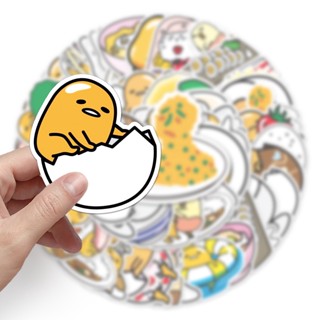 💥พร้อมส่ง💥JAPAN cute กุเดทามะ  ぐでたま 蛋黃君 Gudetama sticker 50 แผ่น กันน้ำ สติ๊กเกอร์