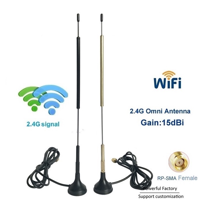 เสาอากาศ Wifi Antenna 15dBi External Omni 2.4G Wifi Internal Antenna With Magnetic Burton