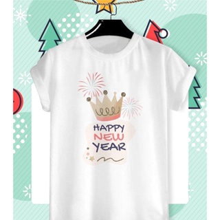 เสื้อยืดสกรีนลาย วันปีใหม่ Happy New Year มงกุฎ