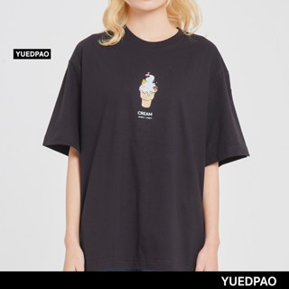 Yuedpao x Toogton ผ้าหนาทรงสวย ยับยากรีดง่าย รับประกันไม่ย้วย 2 ปี เสื้อยืด Oversized i-cream set Black&amp;White