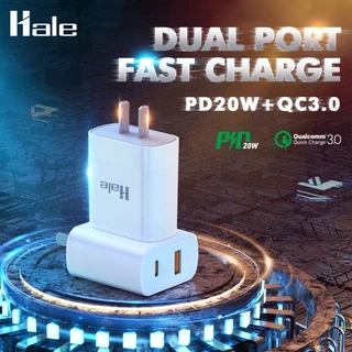 [แถมฟรี] ไม่รับประกันของแถม Hale ชาร์จเร็วแบบช่อง Quick Charger (2ช่อง) PD Fast Charger กระแสไฟชาร์จสูงสุด 22.5 w HCS-10