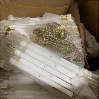 ID888 ไม้แขวนเสื้อไม้เนื้อแข็งสีขาวและไม้หนีบกางเกง พร้อมตะขอสีทอง15cm(3ชิ้น/6ชิ้น)