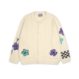 PREORDER - เสื้อคาร์ดิแกน Youthbath Flower Drawing Cardigan_Cream