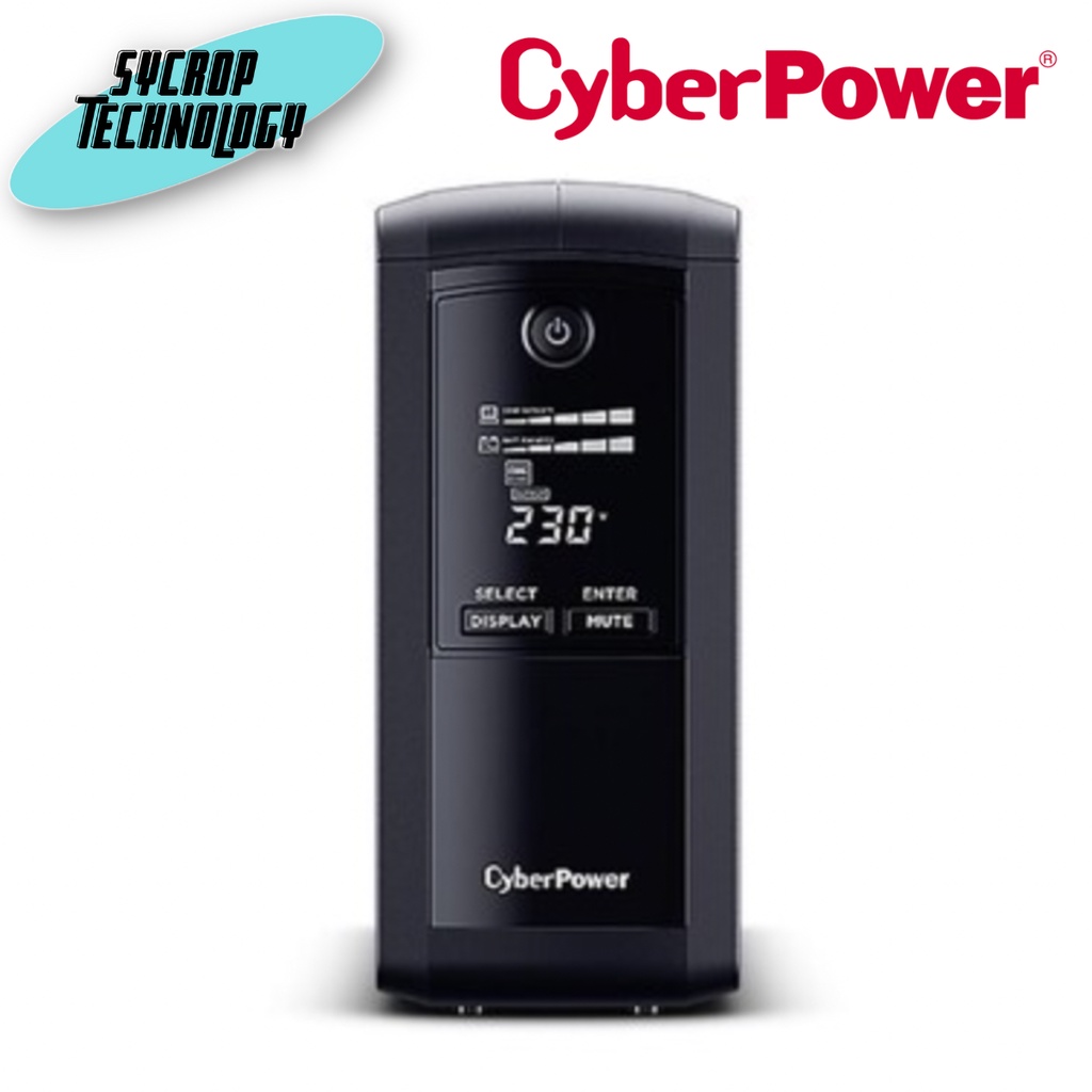เครื่องสำรองไฟฟ้า CYBERPOWER UPS Value Pro VP1000ELCD (1000VA/550W) เทคโนโลยี Line Interactive
