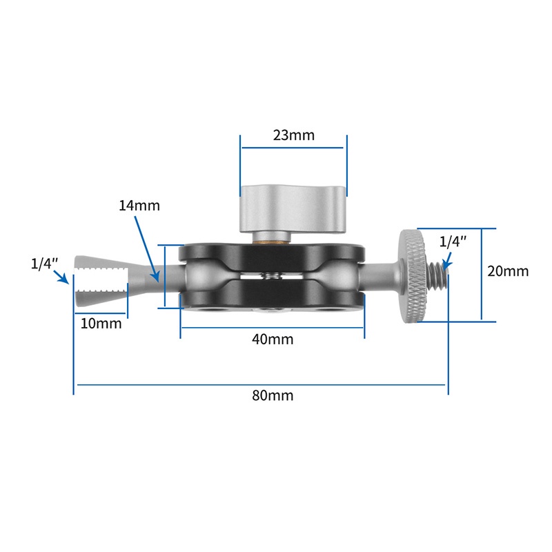 ขาตั้งกล้องวิดีโอ สกรู 1/4 นิ้ว CNC สําหรับกล้อง SLR ไฟ LED ไมโครโฟน