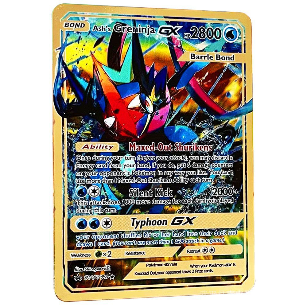 การ์ดโปเกมอน โลหะ ภาษาอังกฤษ 2800hp Greninja Vmax Vstar limited edition สีทอง สําหรับเด็ก เก็บสะสม 1