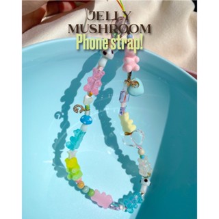 Valleydarley - สายคล้องโทรศัพท์ Jelly Mushroom Initial Phone strap