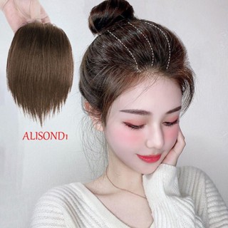 Alisond1 ปุย แฮร์พีซ ไร้รอยต่อ คลิปด้านข้าง หน้าม้า มองไม่เห็น แผ่นผมสังเคราะห์ ต่อผม แฟชั่น ซับในสั้น ด้านบน ผมปลอม ผมหน้าม้า / หลากสี