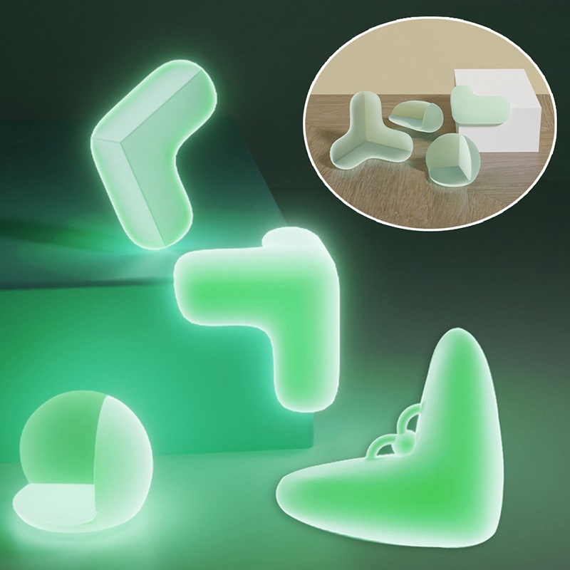 แผ่นกันชนมุมเฟอร์นิเจอร์ PVC แบบนิ่ม เรืองแสง เพื่อความปลอดภัยของเด็ก