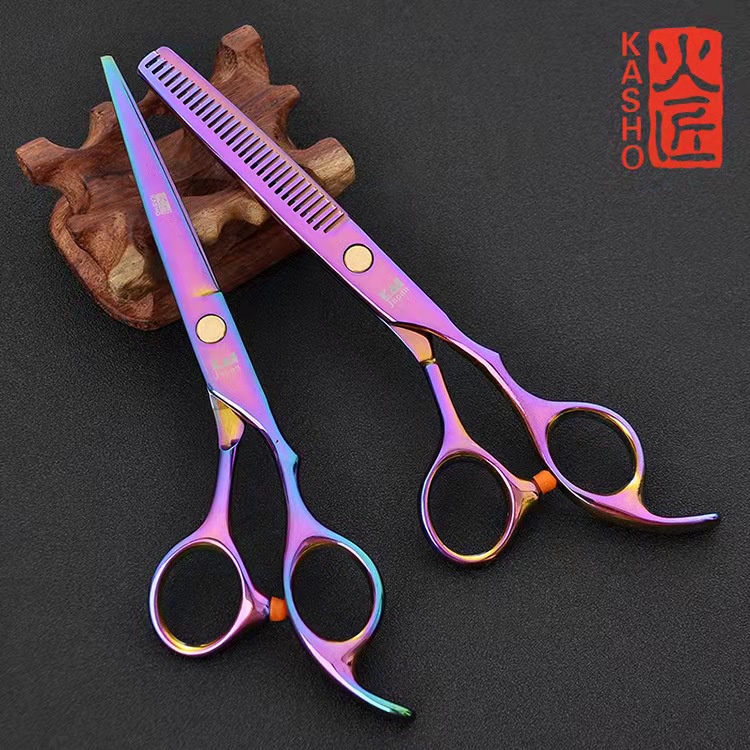 KASHO ชุดกรรไกรตัดผม6นิ้ว ของแท้100% มีให้เลือก 4 สี คุ่แถมฟรีกระเป๋าใส่กรรไกร น้ำมัน ผ้าเช็ด จัดส่งฟร รับประกัน 2 ปี