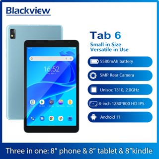 Blackview Tab 6 Phone Call Tablet PC 3GB+32GB 8 inch HD IPS Screen 5580mAh T310 Android 11 5MP Rear Camera 4G Tablets Wifi