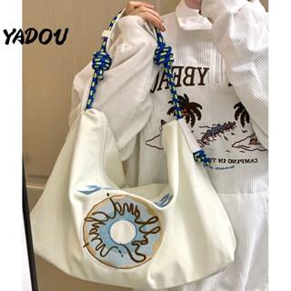 YADOU คุณผู้หญิง กระเป๋าสะพาย กระเป๋าผ้าใบ กระเป๋าสะพายขนาดใหญ่ทันสมัย