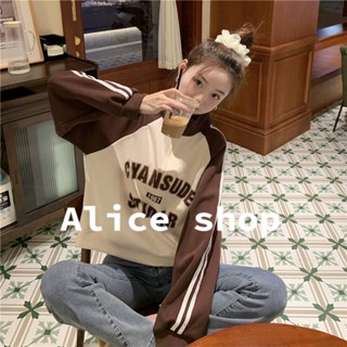 Alice  เสื้อครอป เสื้อยืดแขนยาวผู้หญิง 2022 ใหม่  สวย ins High quality Stylish S071112 36Z230909