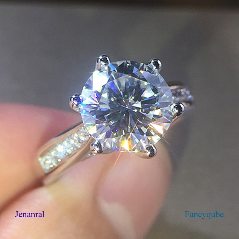 Jenanral Classic Six-Claw Diamond Female Ring Super Flash Diamond Ring