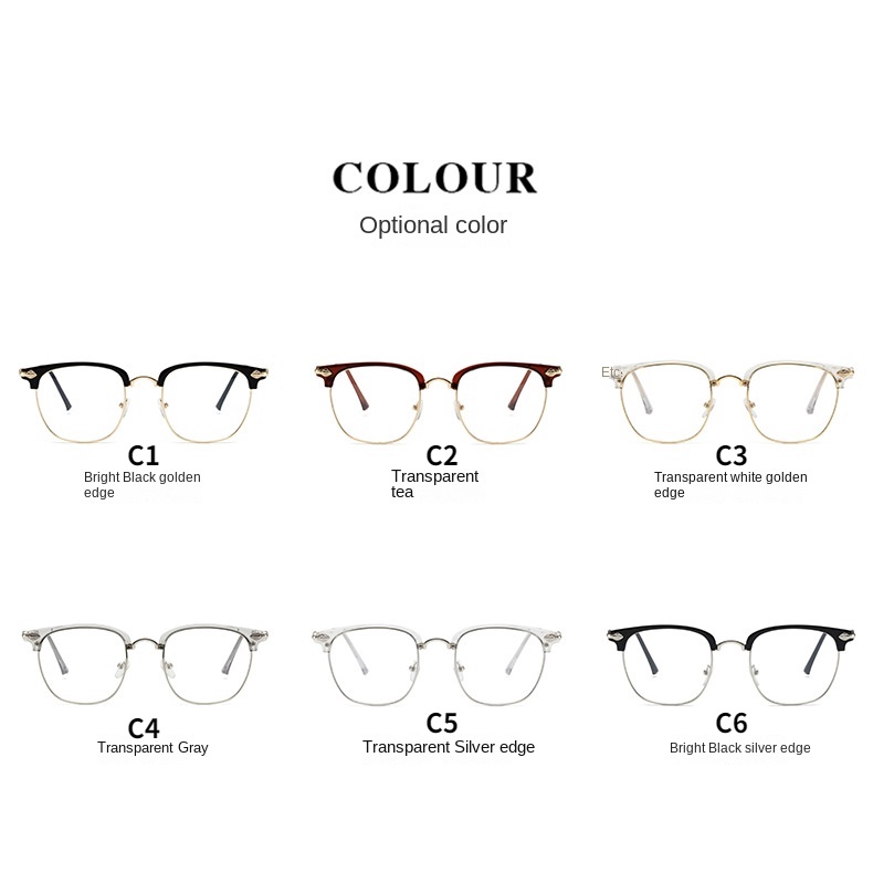 【เปลี่ยนเลนส์ได้】COD (San9) แว่นตา กรอบโลหะ ทรงสี่เหลี่ยม ป้องกันแสงสีฟ้า แฟชั่นเกาหลี สําหรับผู้ชาย