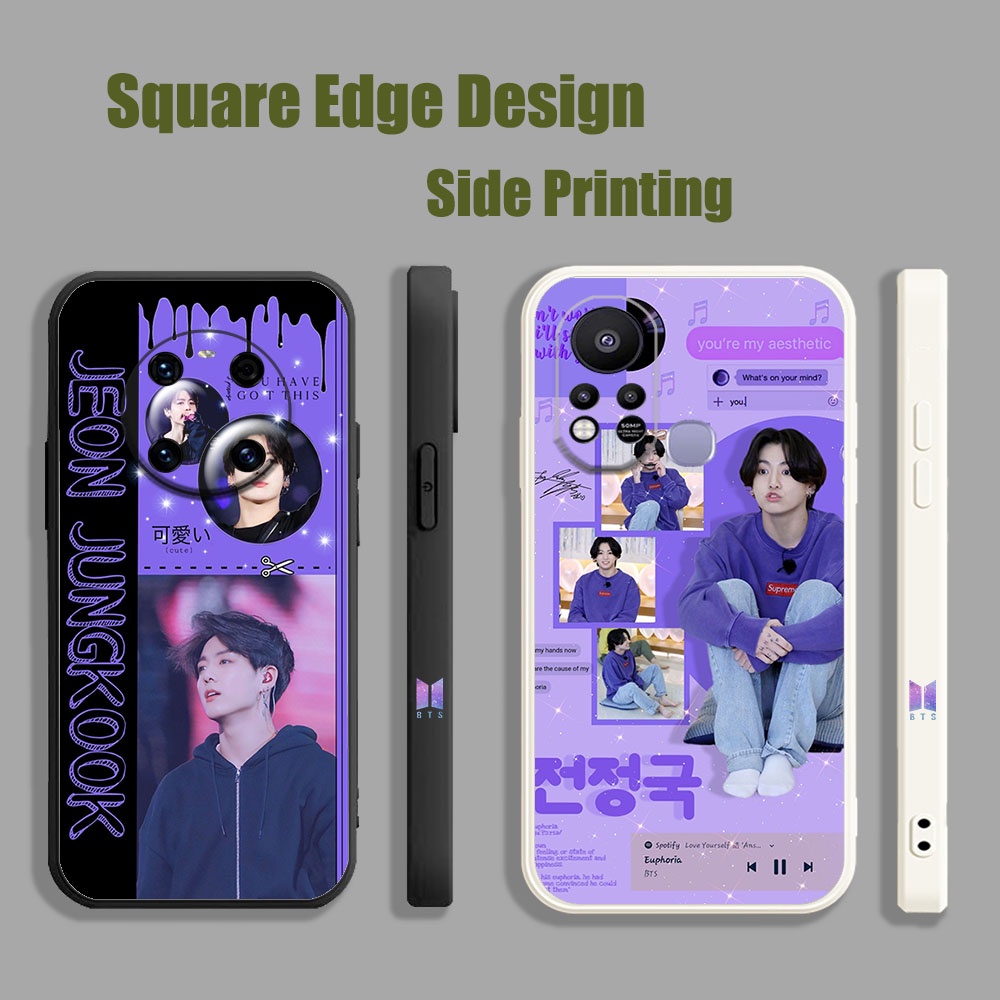 ปลอกสําหรับ Tecno Spark Go 6 KE 7 5 Air 6J Pro 2020 2021 Bts Group Jungkook WZH11 เคสโทรศัพท์ขอบสี่เ