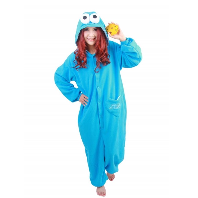 ชุดมาสคอต cookie monster คุกกี้มอนสเตอร์ ชุดแฟนซี  ผ้าฟลีซ นุ่ม **พร้อมส่ง** ชุดปาร์ตี้
