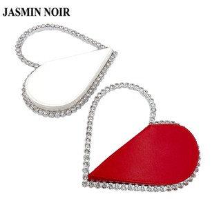 Jasmin NOIR กระเป๋าถือ กระเป๋าสะพายข้าง หนัง PU ลายหัวใจ สําหรับผู้หญิง