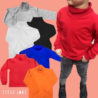 6 สี เสื้อแขนยาวคอเต่าเด็ก steve jobs เสื้อแขนยาวเด็ก เสื้อคอเต่าเด็ก