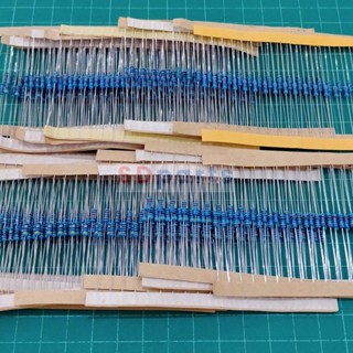 (5 ตัว) ตัวต้านทาน 1/4W ขนาด 0R ถึง 91R ตัว R รีซิสเตอร์ Resistor ฟิล์มโลหะ Metal Film 1/4W 1% #MF 1/4W