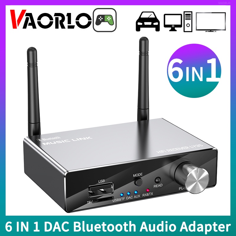 6 IN 1 DAC Bluetooth Audio Adapter Converter ตัวรับสัญญาณไร ้ สายเครื ่ องส ่ งสัญญาณบลูทูธ