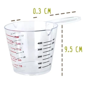 ถ้วยตวงมีด้ามจับ มีสเกล 400 ml. แบบใสและแบบขุ่น