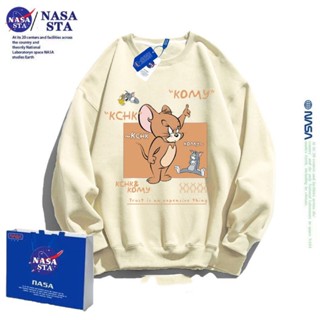 เสื้อกันหนาว คอกลม ทรงหลวม พิมพ์ลายการ์ตูนแมว และหนู Nasa เข้ากับทุกการแต่งกาย สไตล์ญี่ปุ่น สําหรับผู้หญิง