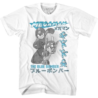 The Blue Bomber Mega Man T-Shirt เสื้อคนอ้วน เสื้อยืดน่ารักๆ เสื้อยืดแขนสั้น