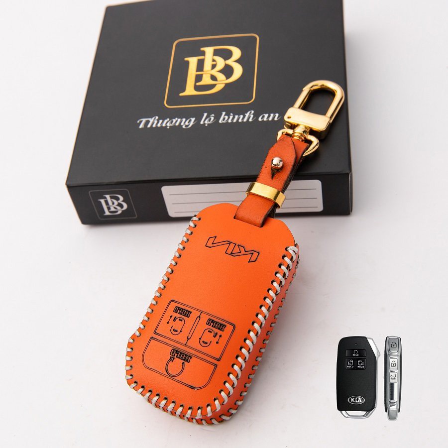 [ BB ] เคสกุญแจหนังสําหรับ Kia Carnival 2022 หนังวัวแท้ หนัง 2 ปี