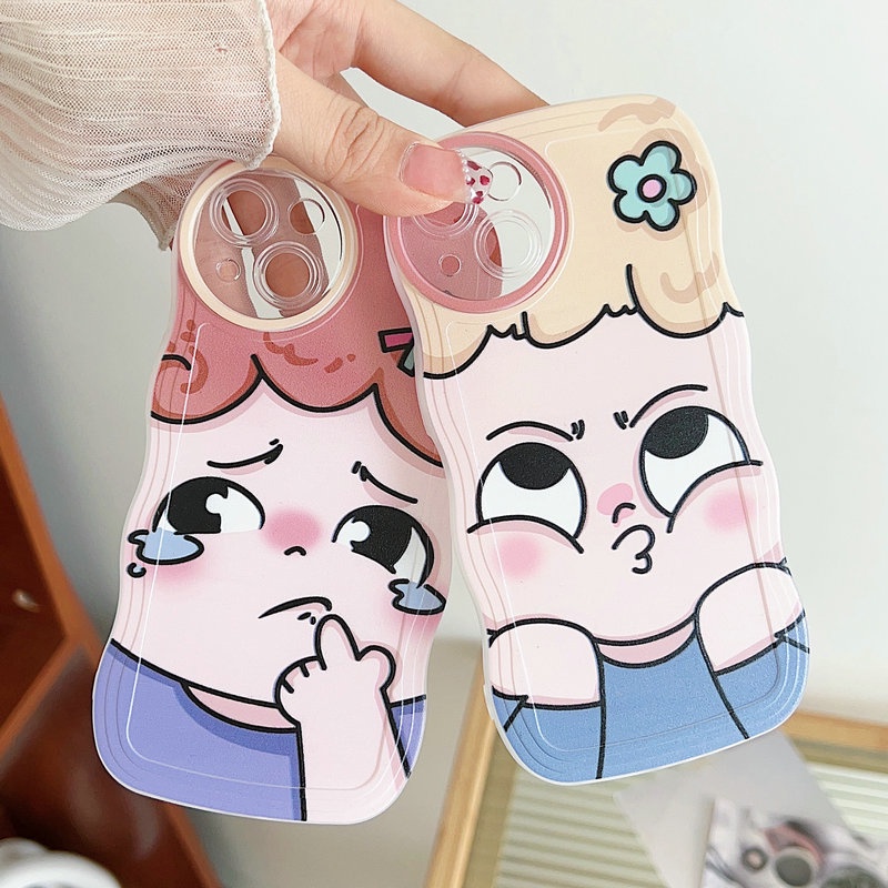 Casing Samsung Galaxy A55 A35 A54 A34 A24 A14 A04 A12 A73 A72 A53 A52 A52S A33 A32 A23 A22 A13 4G 5G A03S A02S A11 A02 A03 A51 A50 A50S A30S A20 A30 A20S A10S A21S M12 M22 M32 M11 M02 Cute Cartoon spoof expression Girl Fine hole Soft Phone Case STB 05
