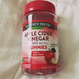 Apple Cider Vinegar 600 mg 75 Vegan Gummies น้ำส้มสายชู แอปเปิ้ลไซเดอร์ วิตามินมังสวิรัติแบบเคี้ยวexp2023/06