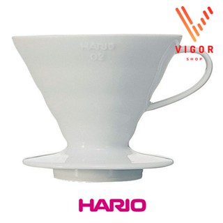 HARIO V60 Ceramic Dripper ดริปเปอร์เซรามิก กาแฟดริป อุปกรณ์กาแฟดริป มีช้อนให้ในชุด ของแท้ Japan