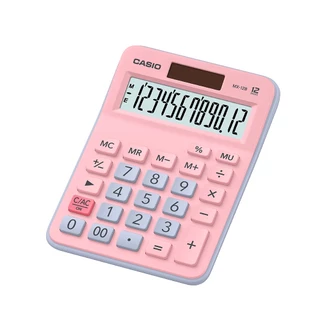 Casio Calculator เครื่องคิดเลข คาสิโอ รุ่น MX-12B-PKLB แบบตั้งโต๊ะสีสัน ขนาดกะทัดรัด 12 หลัก สีชมพูฟ้า